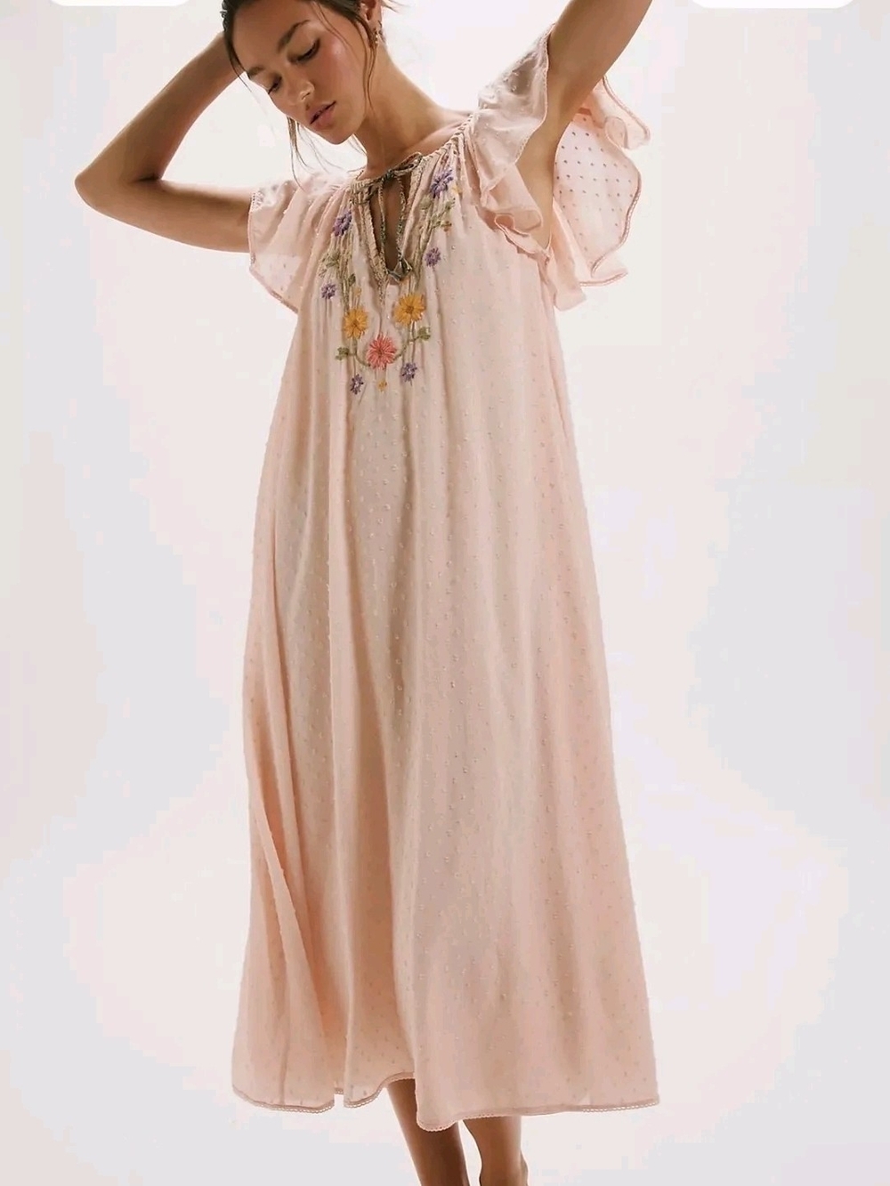Savannah Rose Free People Midi Dress in Blush